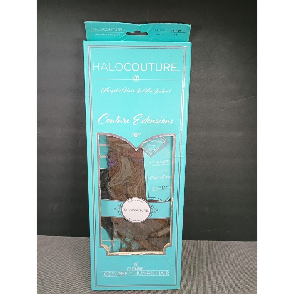 HALOCOUTURE Remy Human Hair Wire Extension 16in #3 Medium Brown Wavy